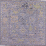 Silver Square Turkish Oushak Hand Knotted Wool Rug - 9' 1" X 9' 3" - Golden Nile