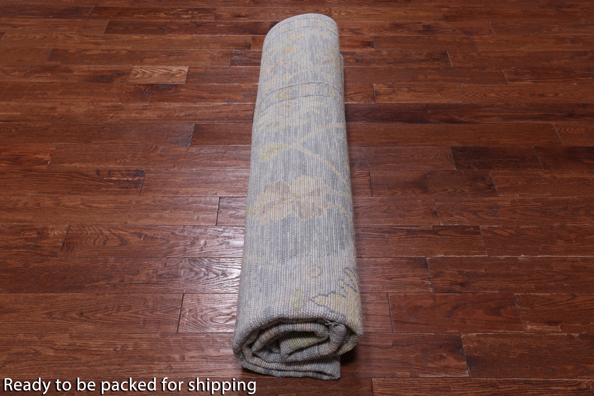 SUPER SALE Silver Square Turkish Oushak Hand Knotted Wool Rug - 9' 1" X 9' 3"