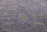 Silver Square Turkish Oushak Hand Knotted Wool Rug - 9' 1" X 9' 3" - Golden Nile
