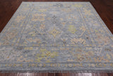 SUPER SALE Silver Square Turkish Oushak Hand Knotted Wool Rug - 9' 1" X 9' 3"