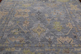 SUPER SALE Silver Square Turkish Oushak Hand Knotted Wool Rug - 9' 1" X 9' 3"