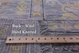 Silver Square Turkish Oushak Hand Knotted Wool Rug - 9' 1" X 9' 3" - Golden Nile
