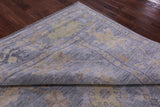 Silver Square Turkish Oushak Hand Knotted Wool Rug - 9' 1" X 9' 3" - Golden Nile