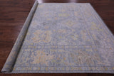 Silver Square Turkish Oushak Hand Knotted Wool Rug - 9' 1" X 9' 3" - Golden Nile
