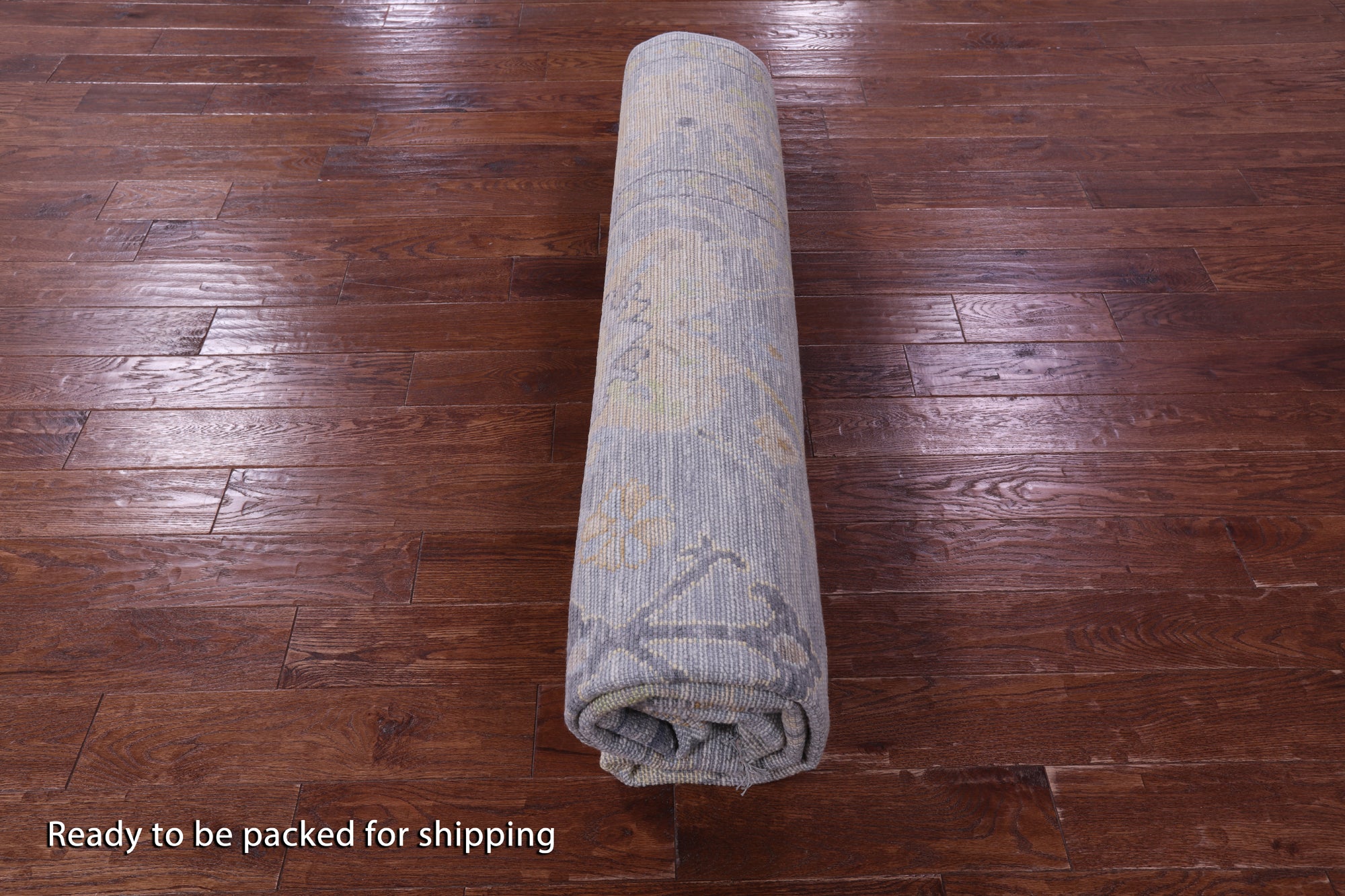 Silver Square Turkish Oushak Hand Knotted Wool Rug - 9' 1" X 9' 3" - Golden Nile