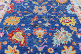 Blue Square Turkish Oushak Handmade Wool Rug - 9' 0" X 9' 2" - Golden Nile