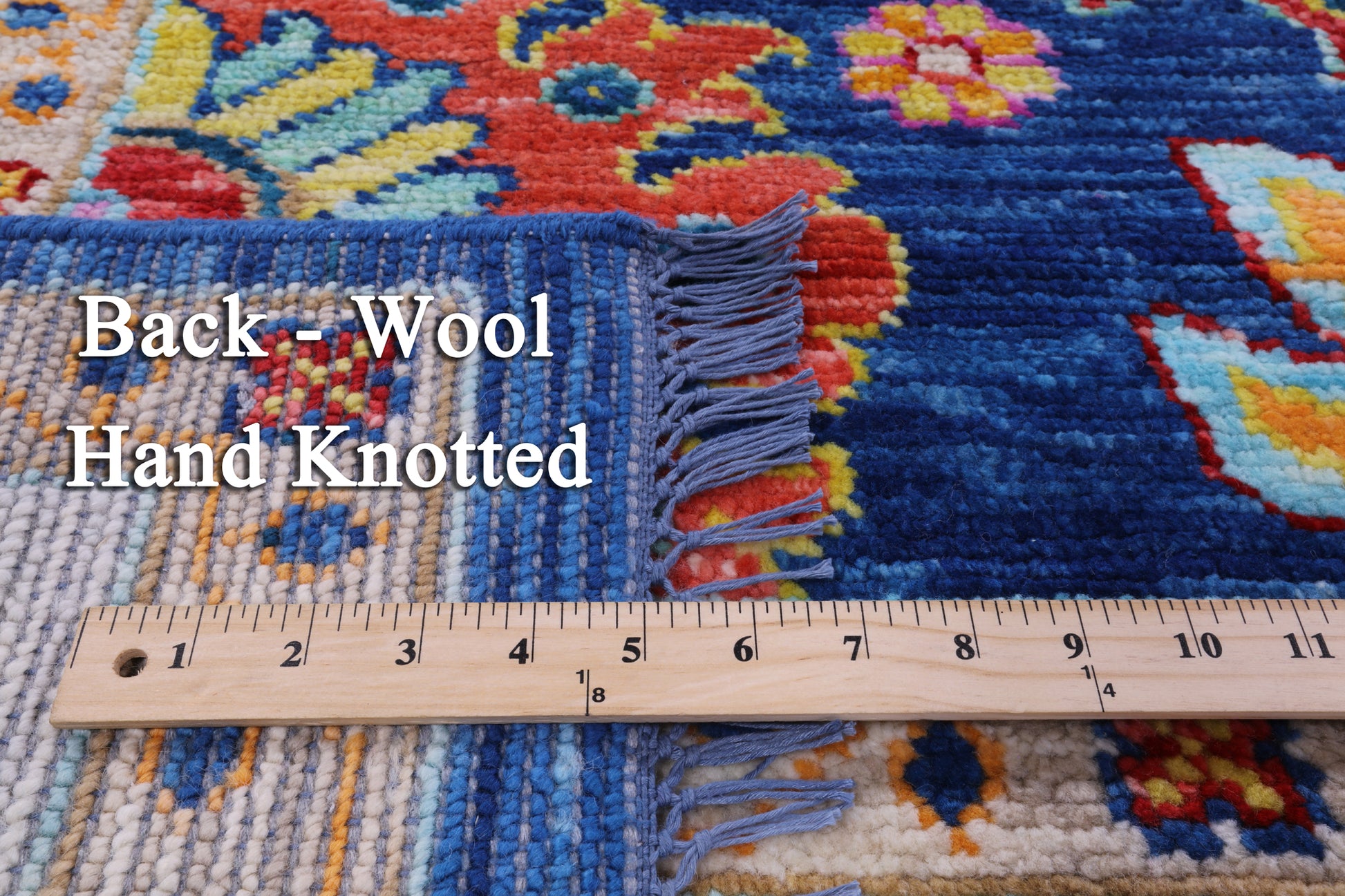 Blue Square Turkish Oushak Handmade Wool Rug - 9' 0" X 9' 2" - Golden Nile
