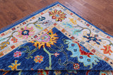 Blue Square Turkish Oushak Handmade Wool Rug - 9' 0" X 9' 2" - Golden Nile
