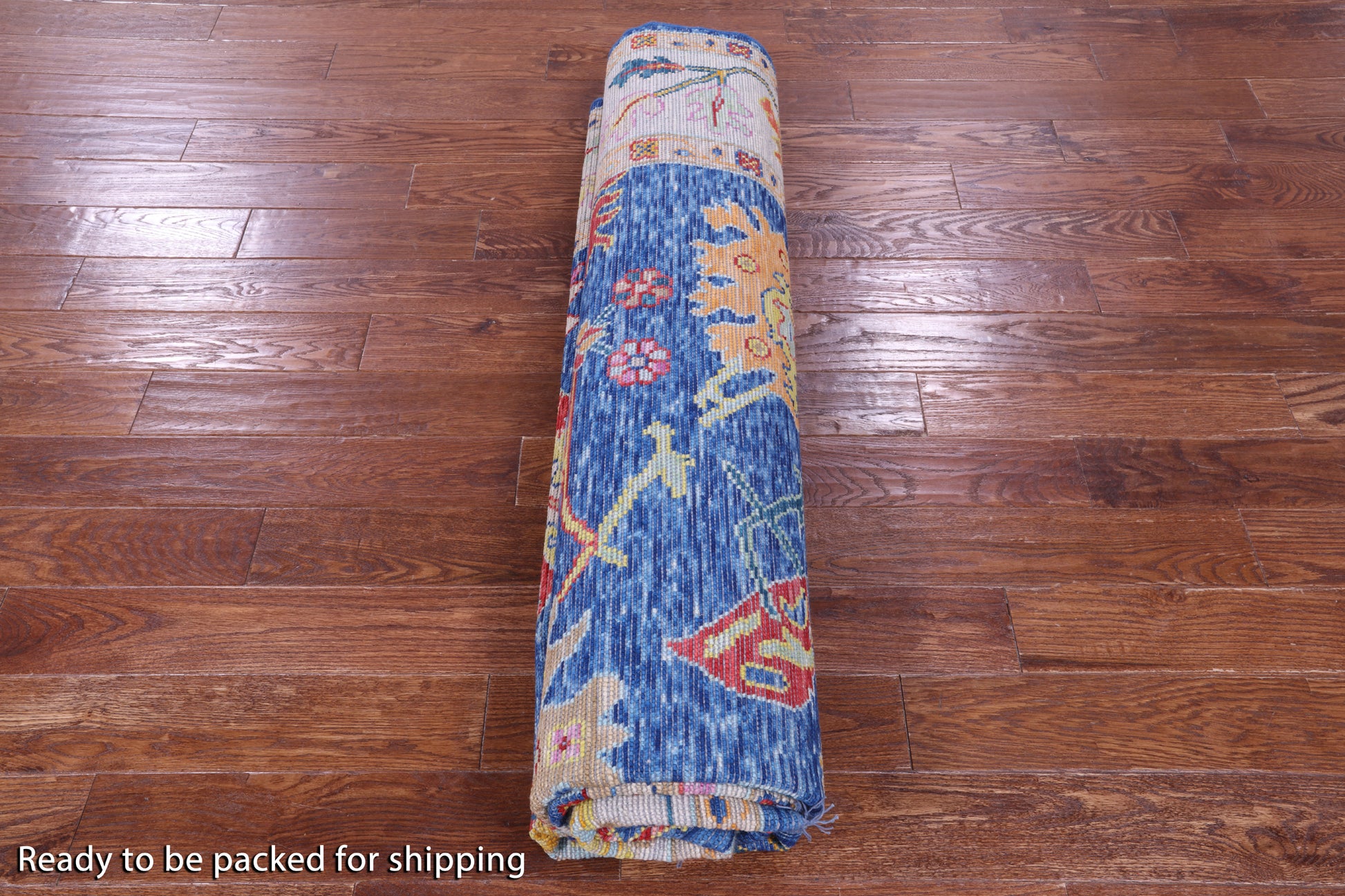Blue Square Turkish Oushak Handmade Wool Rug - 9' 0" X 9' 2" - Golden Nile