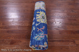 Blue Square Turkish Oushak Hand Knotted Wool Rug - 9' 0" X 9' 2" - Golden Nile