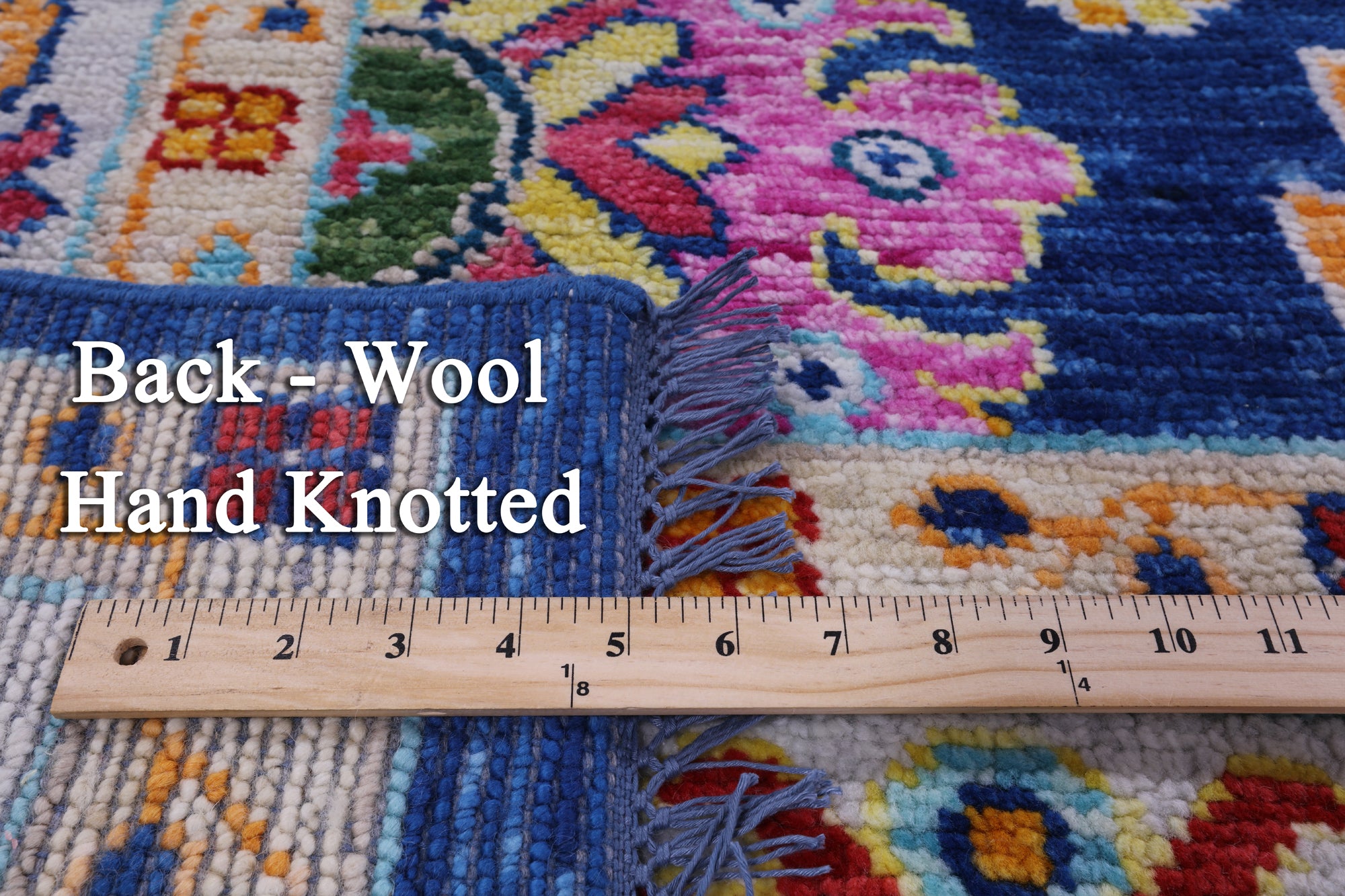 Blue Square Turkish Oushak Hand Knotted Wool Rug - 9' 0" X 9' 2" - Golden Nile