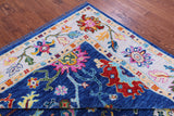 Blue Square Turkish Oushak Hand Knotted Wool Rug - 9' 0" X 9' 2" - Golden Nile