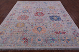 Grey Square Turkish Oushak Handmade Wool Rug - 9' 2" X 9' 4" - Golden Nile