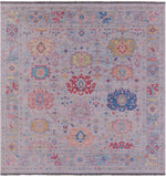 Grey Square Turkish Oushak Handmade Wool Rug - 9' 2" X 9' 4" - Golden Nile