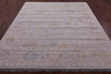 Ivory Square Turkish Oushak Handmade Wool Rug - 7' 9" X 8' 3" - Golden Nile