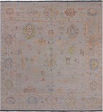 SUPER SALE Ivory Square Turkish Oushak Handmade Wool Rug - 7' 9" X 8' 3"
