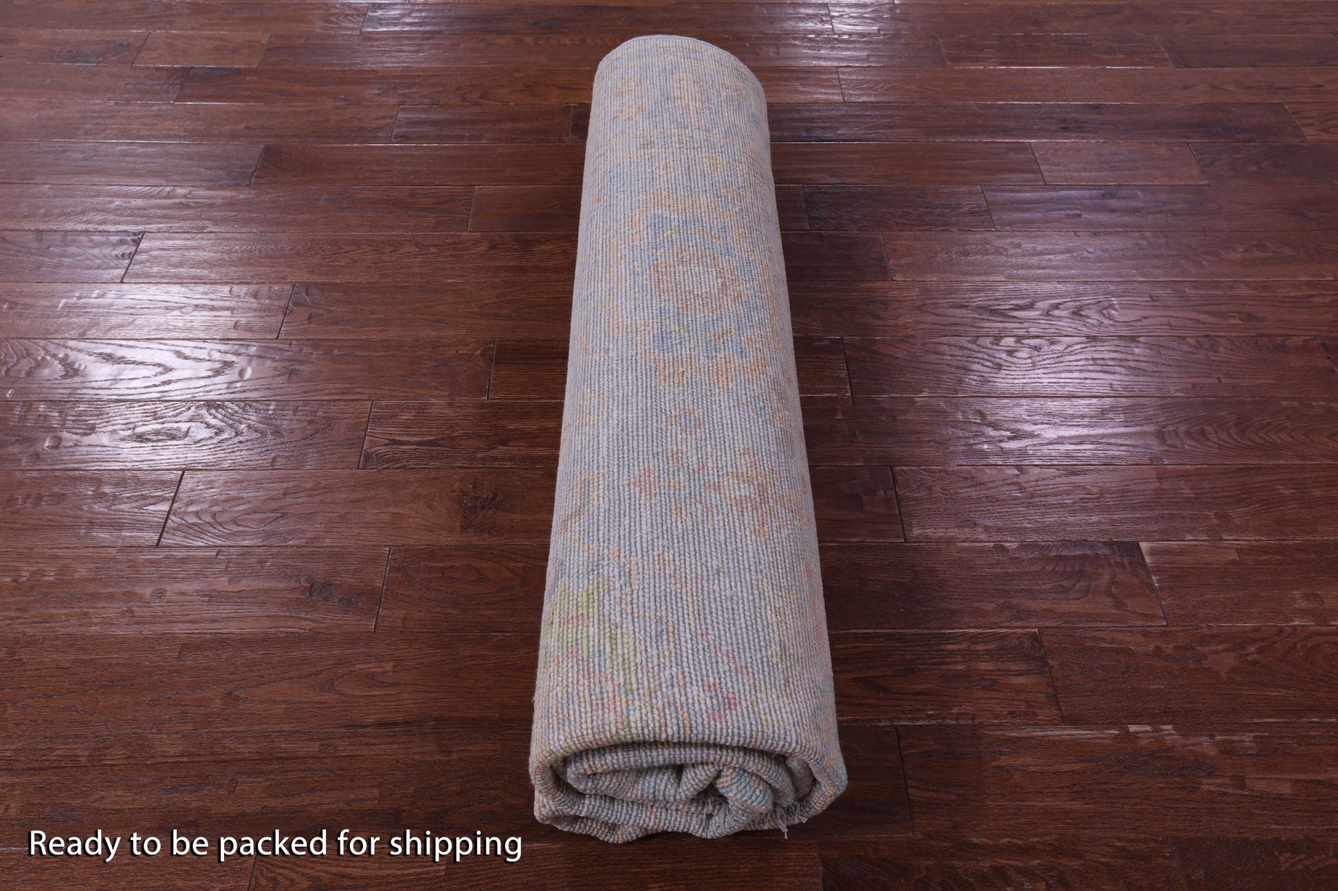 Silver Square Turkish Oushak Hand Knotted Wool Rug - 7' 11" X 8' 1" - Golden Nile