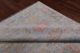 SUPER SALE Silver Square Turkish Oushak Hand Knotted Wool Rug - 7' 11" X 8' 1"