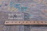 Silver Square Turkish Oushak Hand Knotted Wool Rug - 8' 0" X 8' 2" - Golden Nile