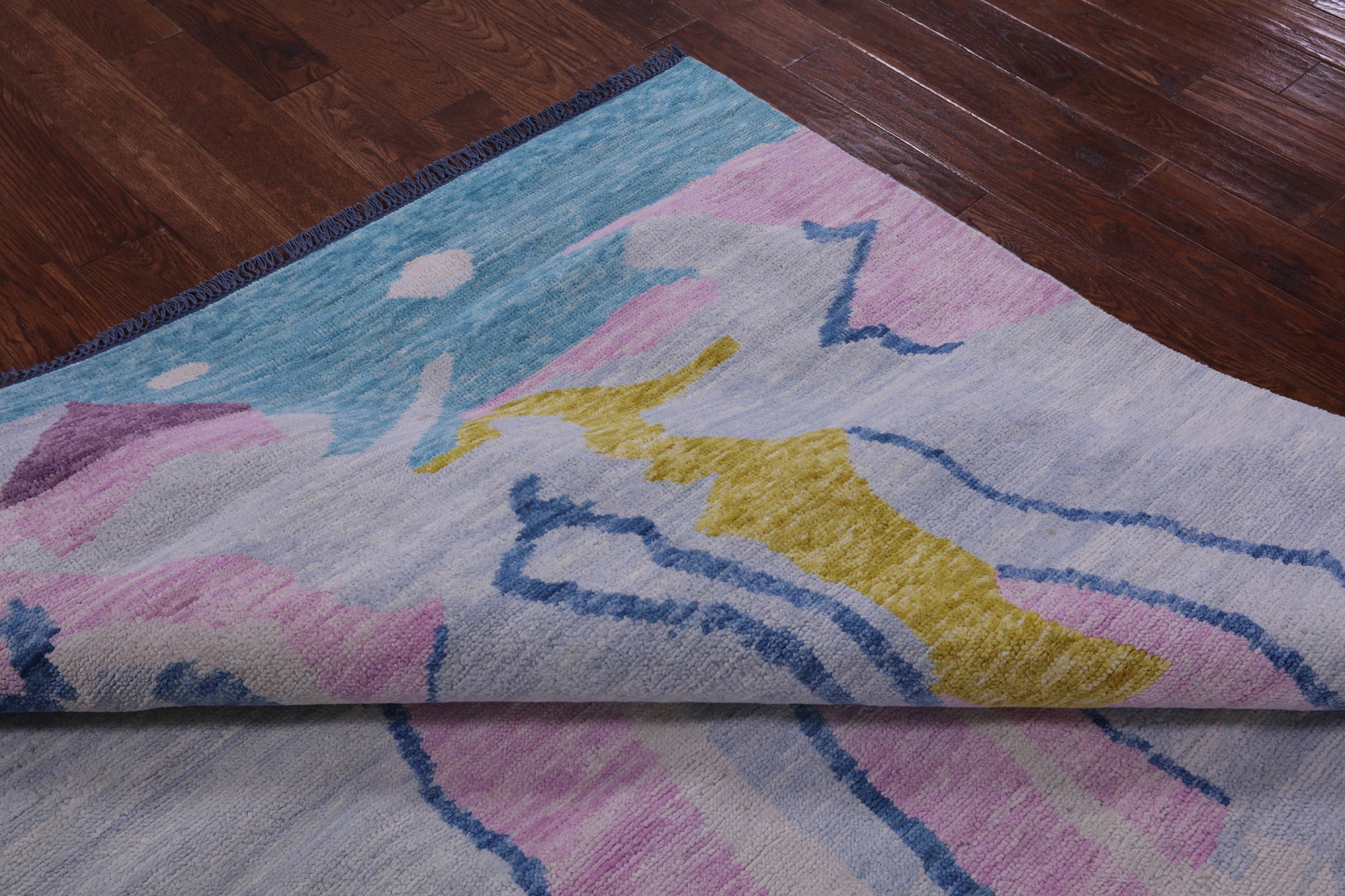 Square Tribal Moroccan Hand Knotted Wool Rug - 8' 1" X 8' 1" - Golden Nile