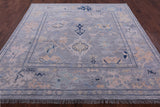 Grey Square Turkish Oushak Hand Knotted Wool Rug - 8' 0" X 8' 2" - Golden Nile