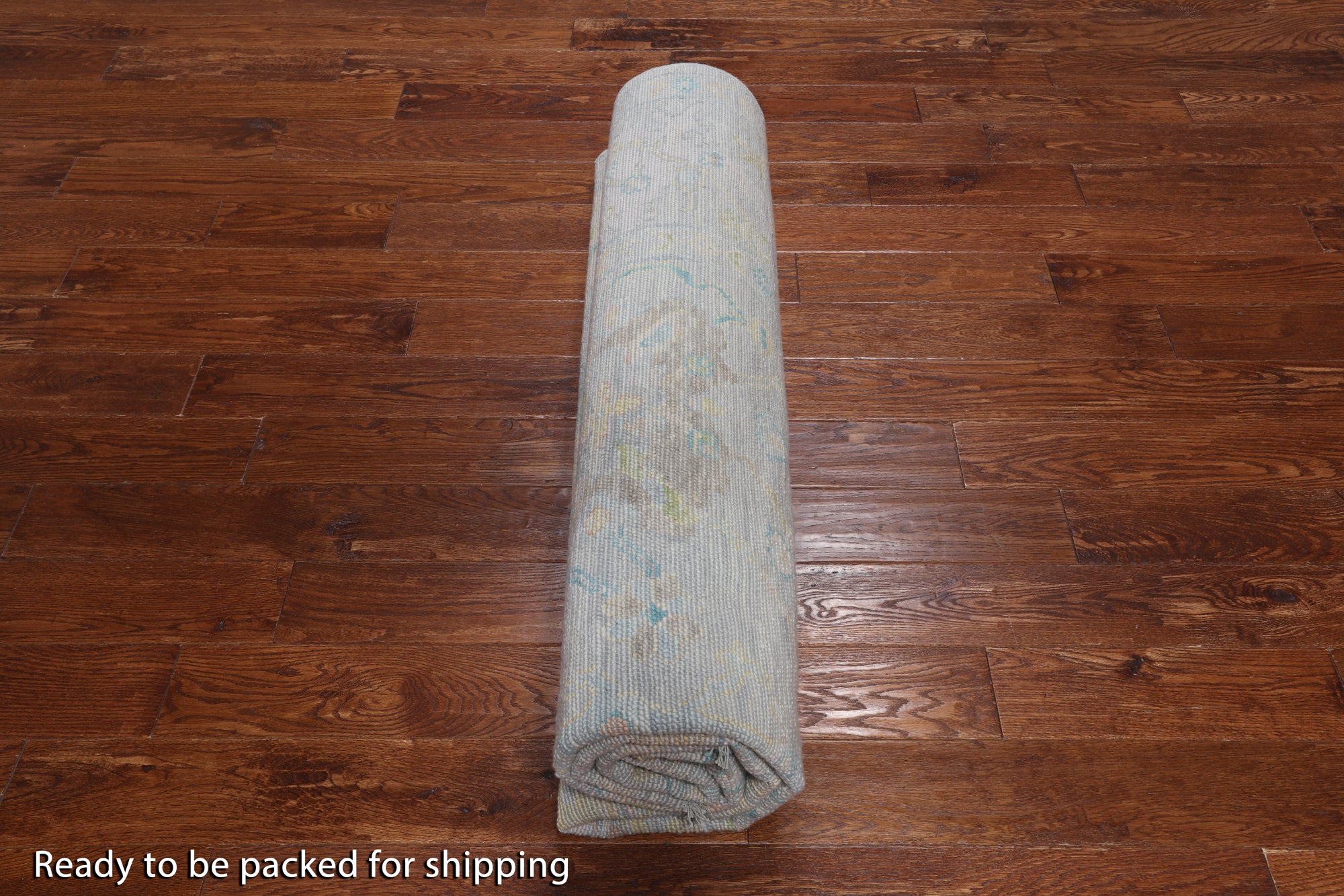 SUPER SALE Silver Square Turkish Oushak Hand Knotted Wool Rug - 7' 11" X 8' 0"