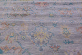 Silver Square Turkish Oushak Hand Knotted Wool Rug - 7' 11" X 8' 0" - Golden Nile