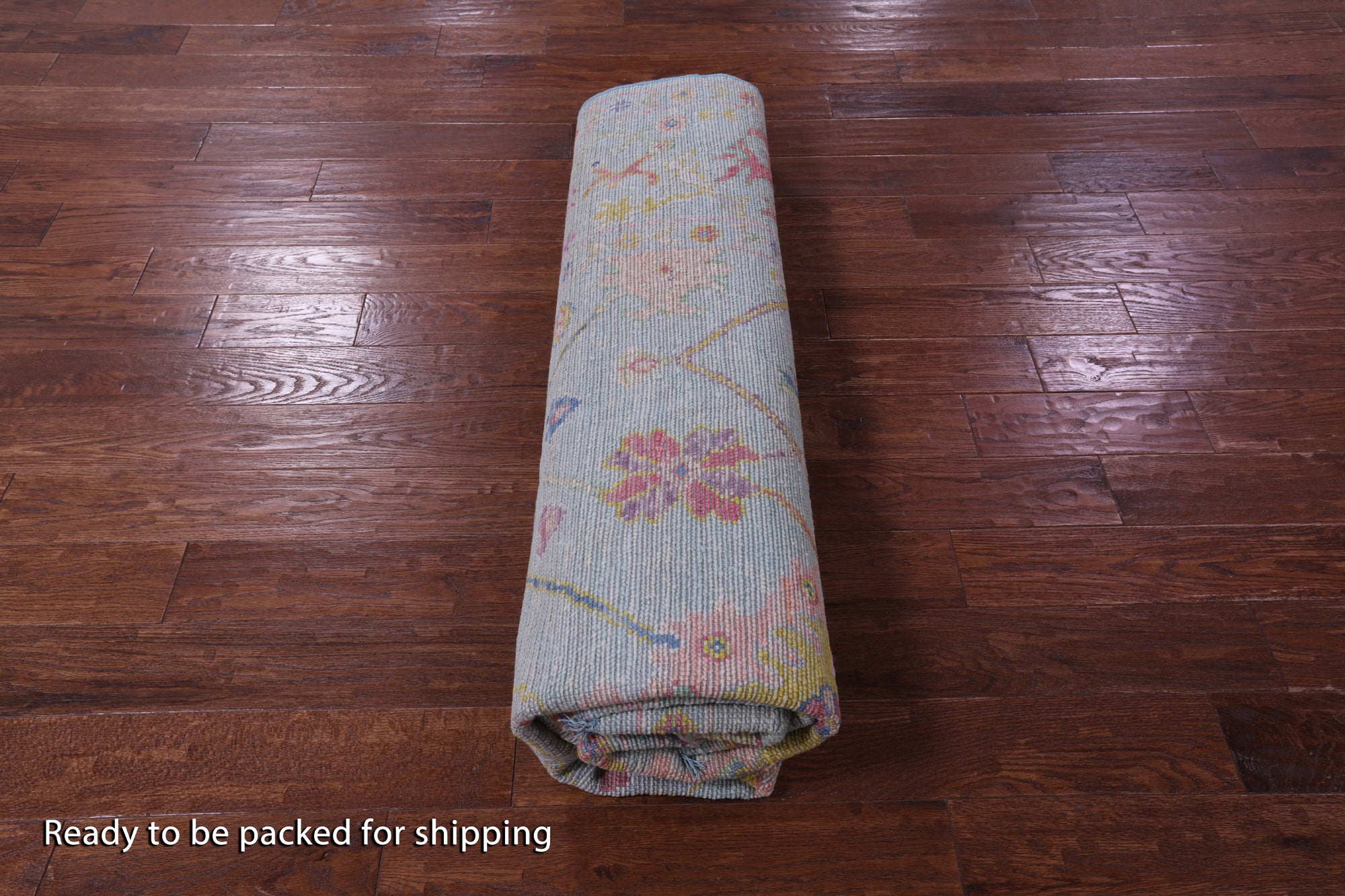 Blue Square Turkish Oushak Hand Knotted Wool Rug - 8' 1" X 8' 2" - Golden Nile
