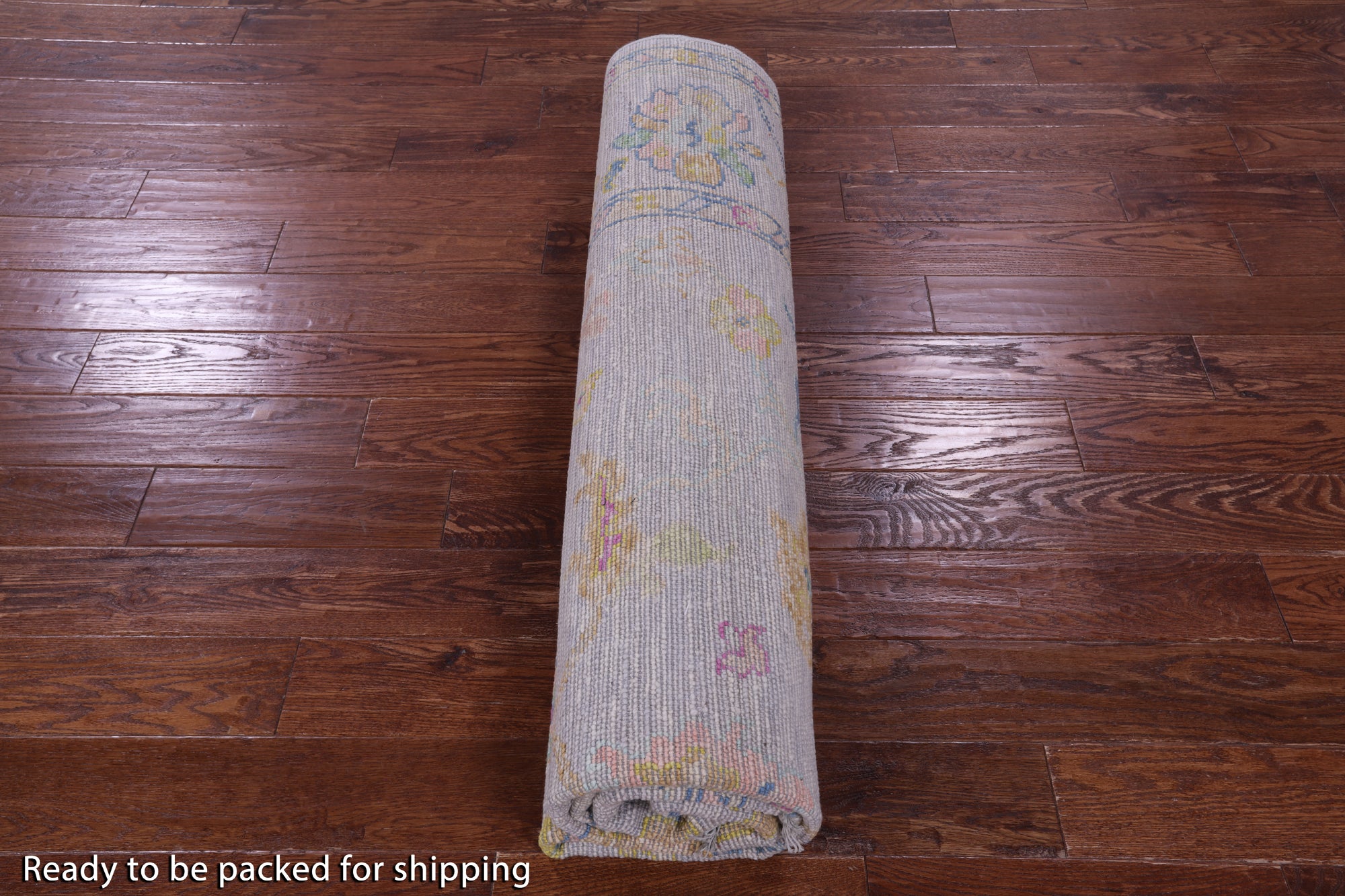 Silver Square Turkish Oushak Hand Knotted Wool Rug - 8' 0" X 8' 1" - Golden Nile