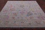 Ivory Square Turkish Oushak Hand Knotted Wool Rug - 7' 10" X 8' 0" - Golden Nile