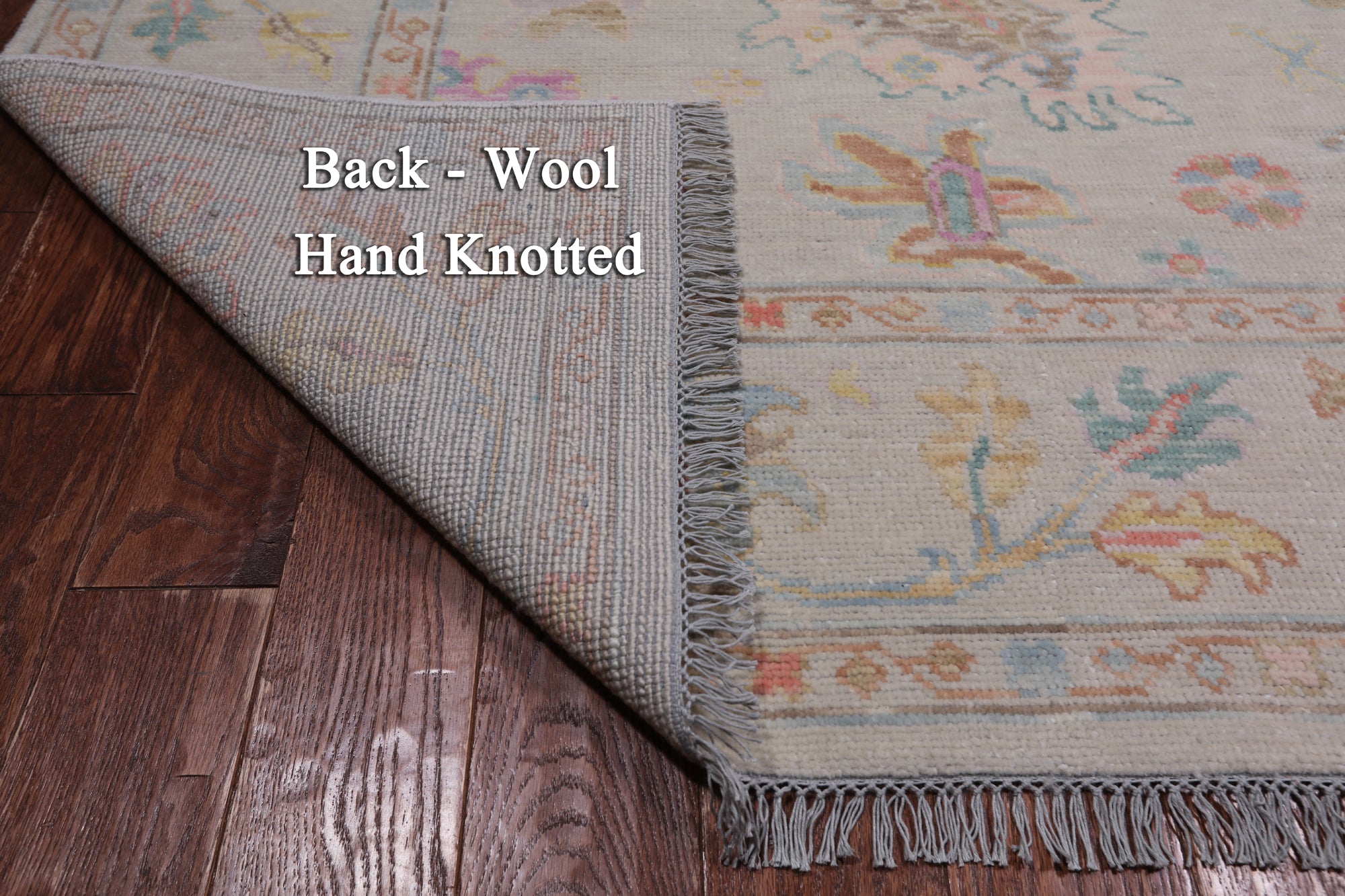 SUPER SALE Ivory Square Turkish Oushak Hand Knotted Wool Rug - 7' 10" X 8' 0"