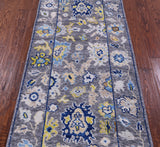 Grey Turkish Oushak Hand Knotted Wool Runner Rug - 2' 9" X 7' 9" - Golden Nile