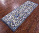 Grey Turkish Oushak Hand Knotted Wool Runner Rug - 2' 9" X 7' 9" - Golden Nile
