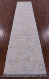 Silver Turkish Oushak Hand Knotted Wool Runner Rug - 2' 7" X 11' 10" - Golden Nile
