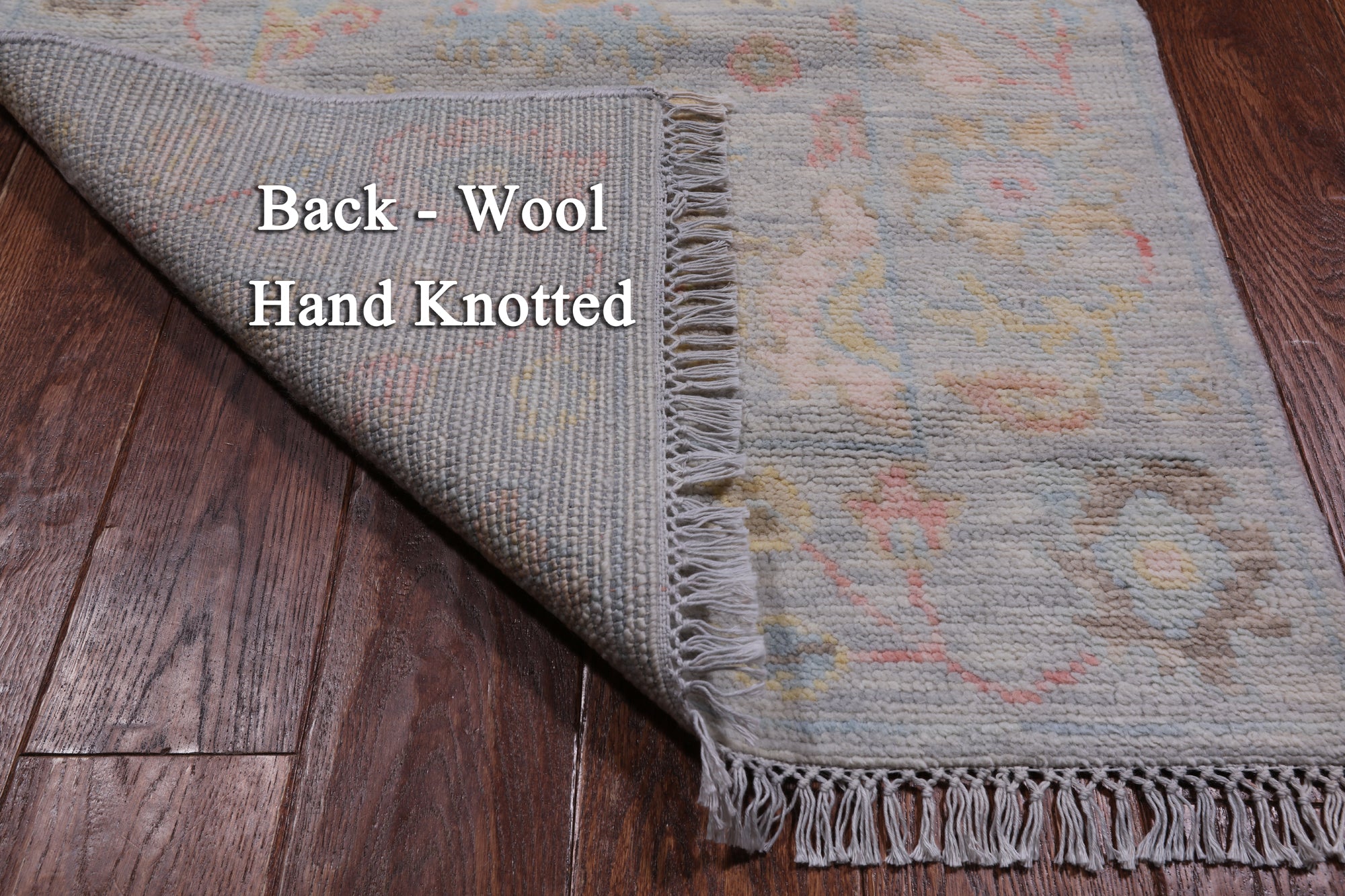 SUPER SALE Silver Turkish Oushak Hand Knotted Wool Runner Rug - 2' 7" X 11' 10"