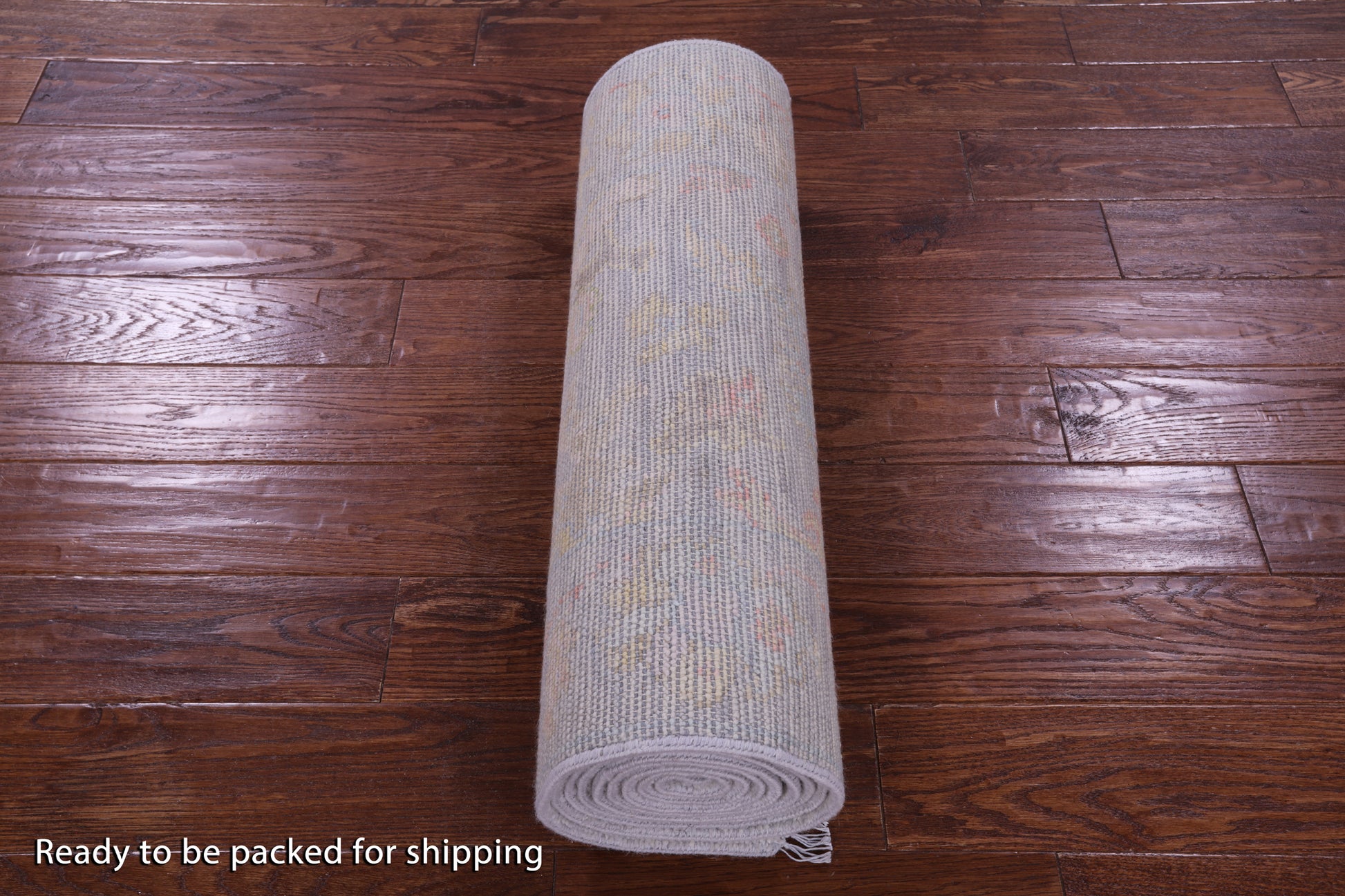Silver Turkish Oushak Hand Knotted Wool Runner Rug - 2' 7" X 11' 10" - Golden Nile