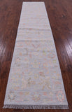 Silver Turkish Oushak Handmade Wool Runner Rug - 2' 7" X 11' 10" - Golden Nile