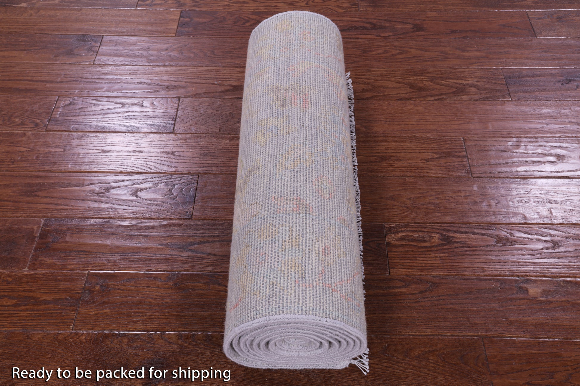 Silver Turkish Oushak Handmade Wool Runner Rug - 2' 7" X 11' 10" - Golden Nile