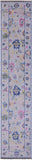 Light Blue Turkish Oushak Hand Knotted Wool Runner Rug - 2' 7" X 13' 5" - Golden Nile