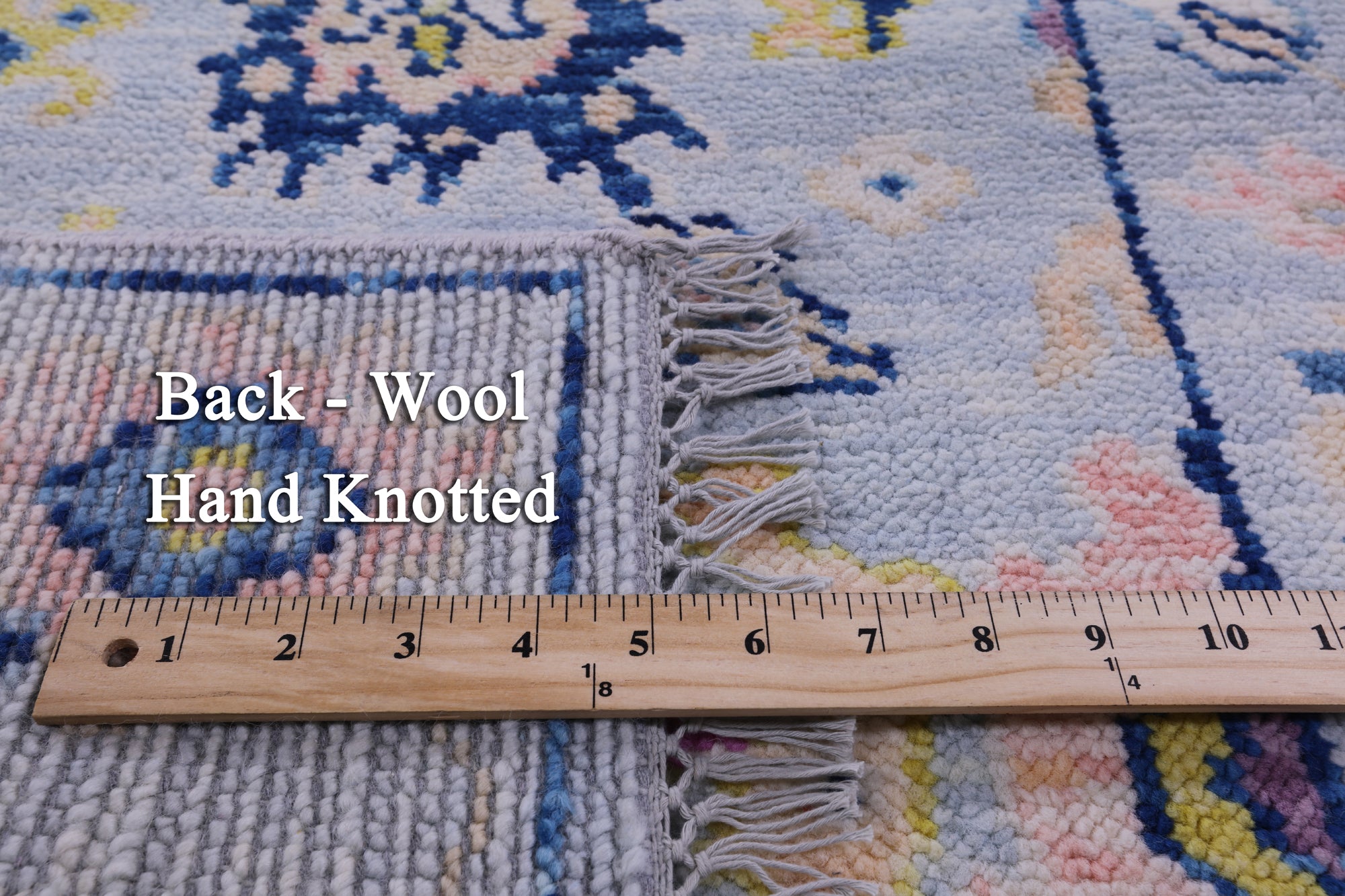 Light Blue Turkish Oushak Hand Knotted Wool Runner Rug - 2' 7" X 13' 5" - Golden Nile