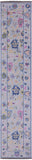 Light Blue Turkish Oushak Hand Knotted Wool Runner Rug - 2' 6" X 13' 5" - Golden Nile