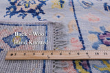 Light Blue Turkish Oushak Hand Knotted Wool Runner Rug - 2' 6" X 13' 5" - Golden Nile