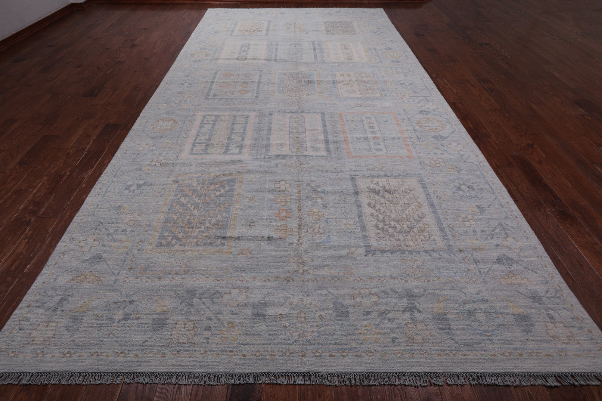 Silver Tribal Persian Gabbeh Hand Knotted Wool Rug - 8' 0" X 16' 4"