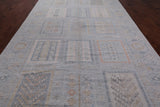 Silver Tribal Persian Gabbeh Hand Knotted Wool Rug - 8' 0" X 16' 4"
