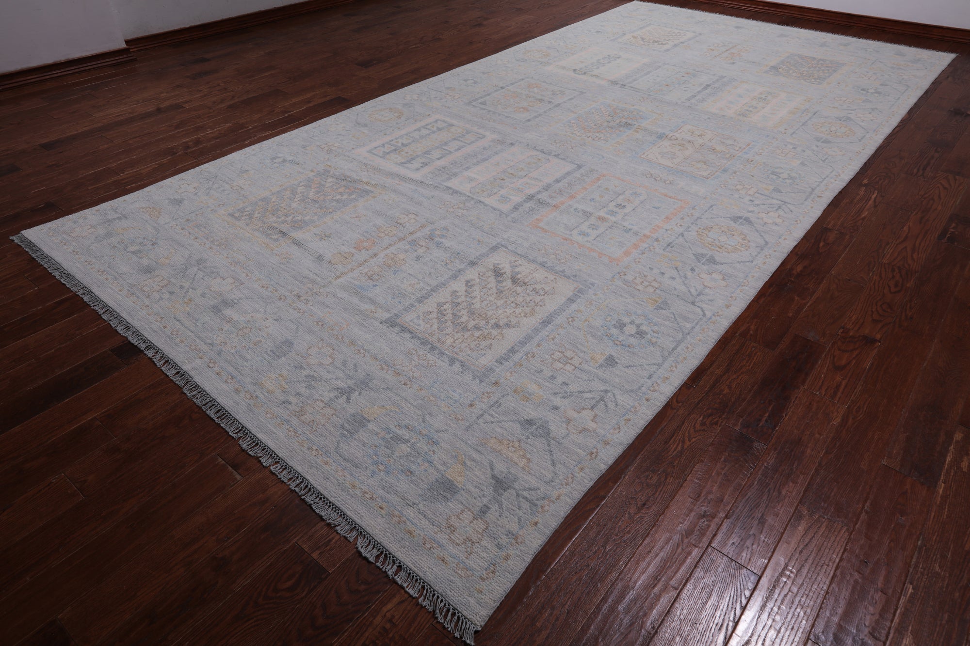 Silver Tribal Persian Gabbeh Hand Knotted Wool Rug - 8' 0" X 16' 4"