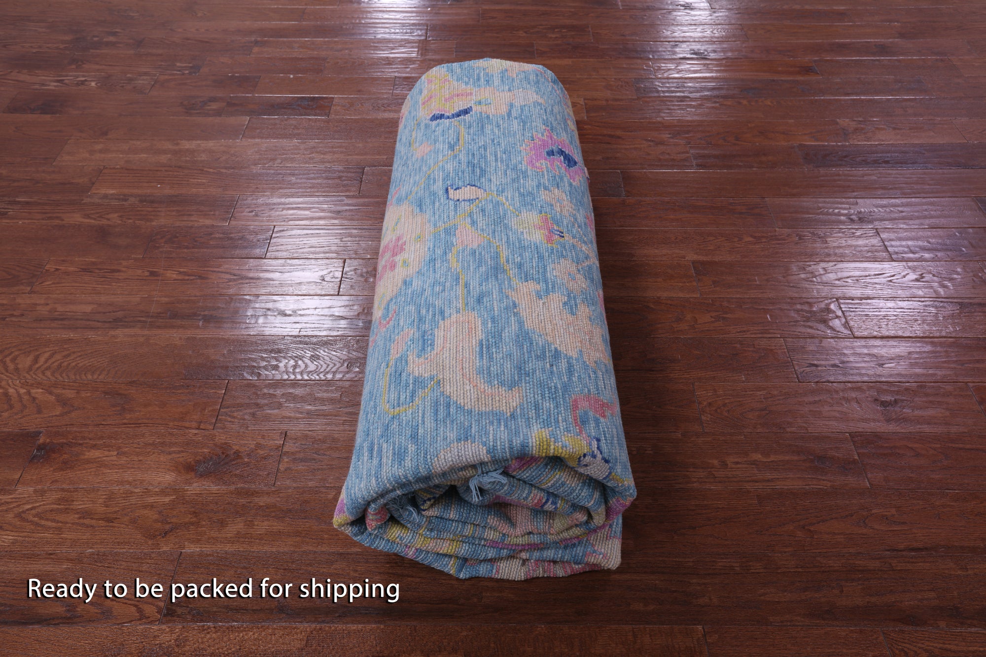 Blue Turkish Oushak Hand Knotted Wool Rug - 10' 2" X 13' 11" - Golden Nile