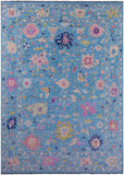 Blue Turkish Oushak Hand Knotted Wool Rug - 10' 2" X 13' 11" - Golden Nile