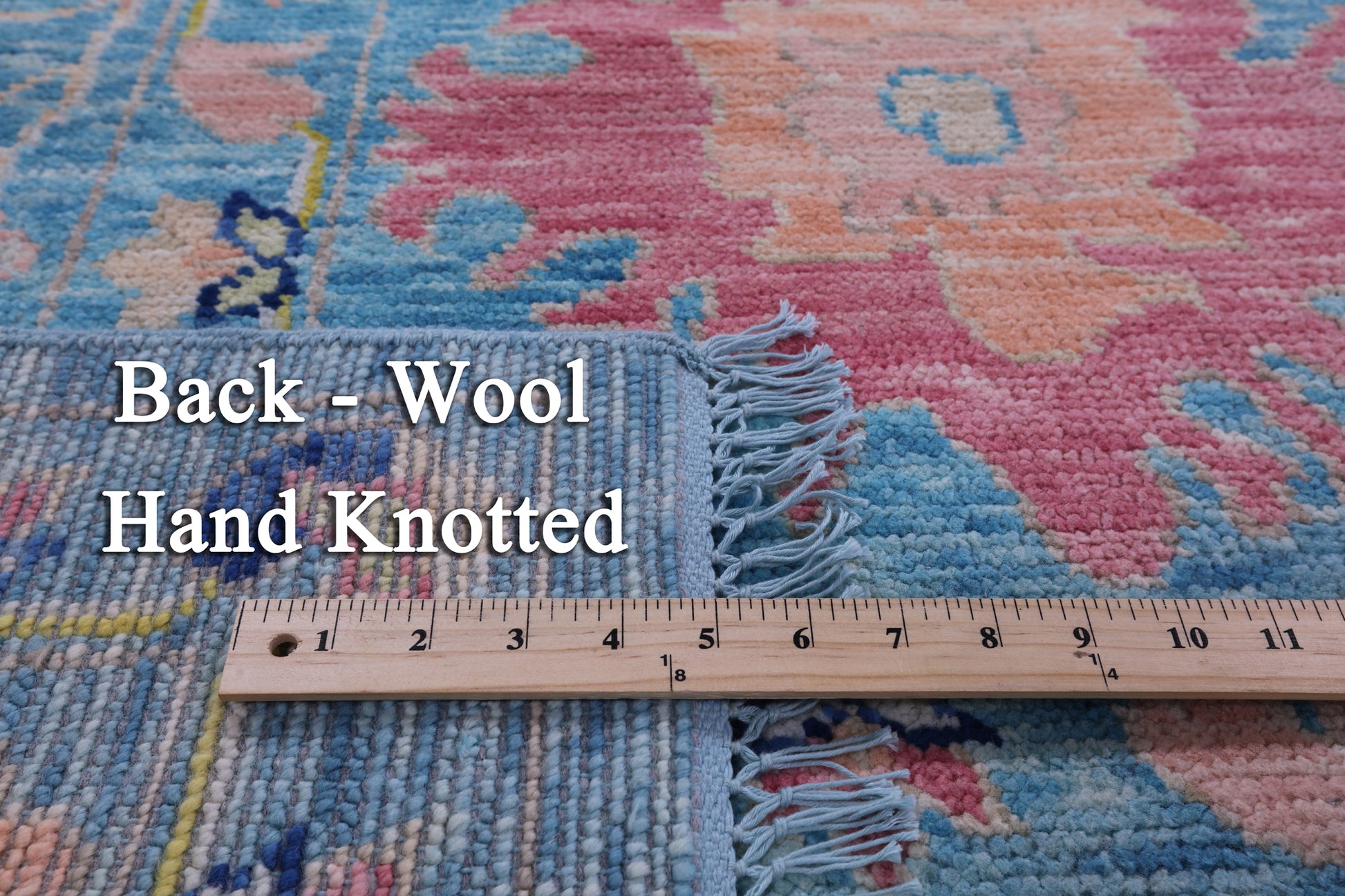 Blue Turkish Oushak Hand Knotted Wool Rug - 10' 2" X 13' 11" - Golden Nile