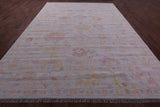 Ivory Turkish Oushak Hand Knotted Wool Rug - 9' 10" X 13' 8" - Golden Nile
