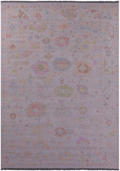 Ivory Turkish Oushak Hand Knotted Wool Rug - 9' 10" X 13' 8" - Golden Nile